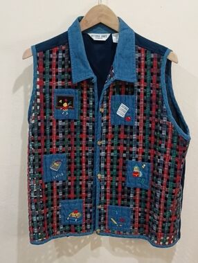 Victoria Jones Woman Teacher Vest, Size 2X - Vintage 80s!